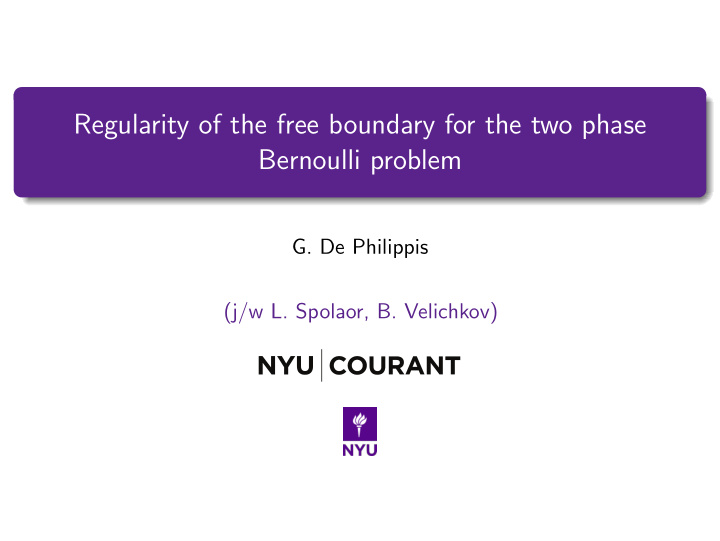 regularity of the free boundary for the two phase