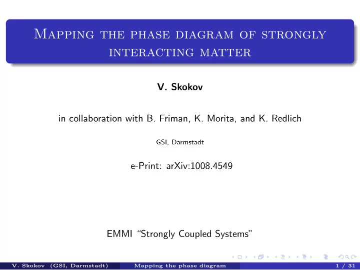 mapping the phase diagram of strongly interacting matter