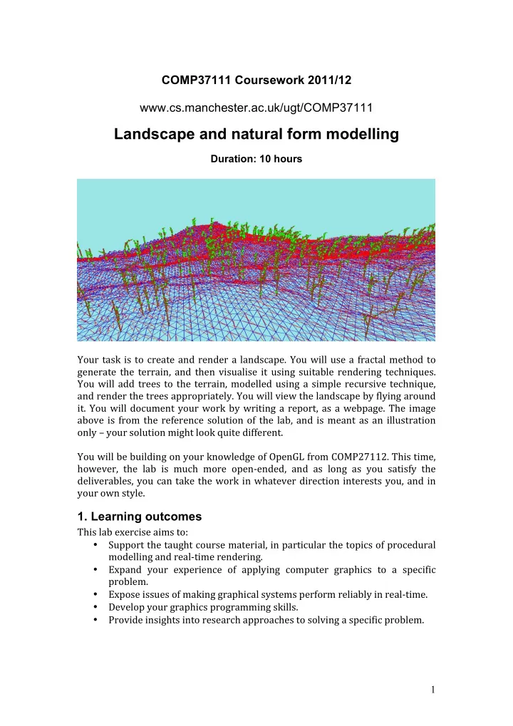 landscape and natural form modelling