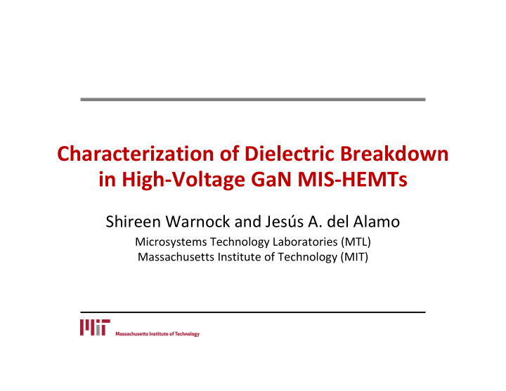 characterization of dielectric breakdown in high voltage