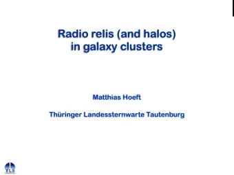 Radio relis (and halos)  in galaxy clusters  Matthias Hoeft  Thringer Landessternwarte Tautenburg