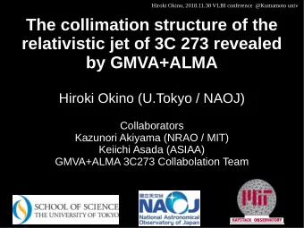 The collimation structure of the  relativistic jet of 3C 273 revealed  by GMVA+ALMA  Hiroki Okino