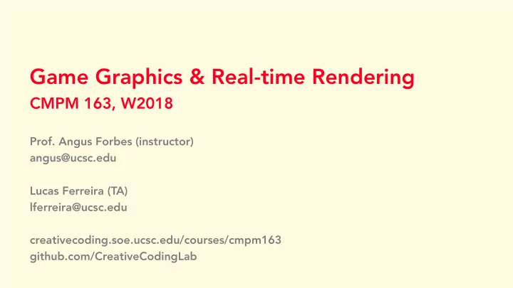 game graphics real time rendering