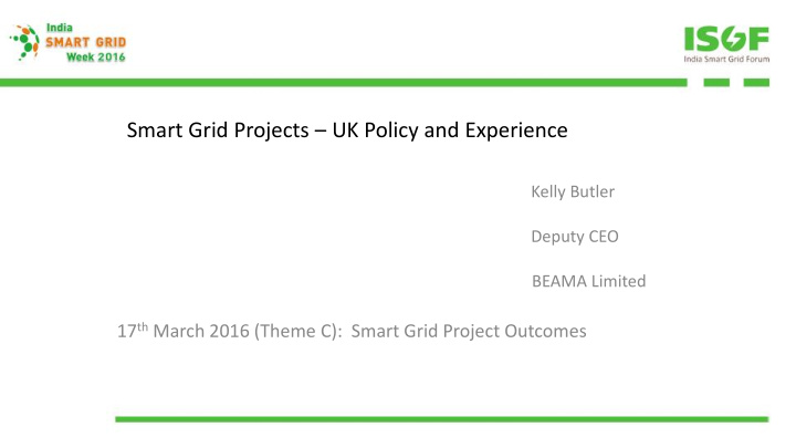 smart grid projects uk policy and experience