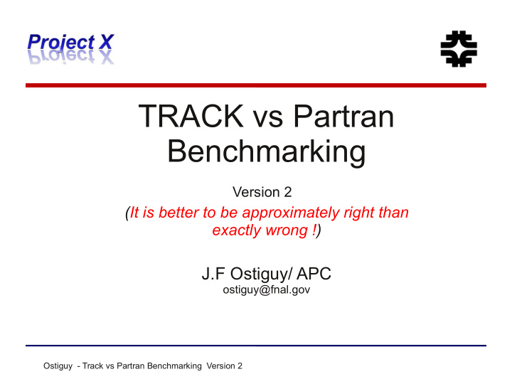track vs partran benchmarking version 2