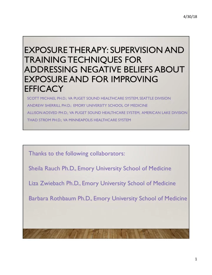 exposure therapy supervision and training techniques for