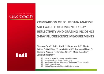 COMPARISON OF FOUR DATA ANALYSIS  SOFTWARE FOR COMBINED X-RAY  REFLECTIVITY AND GRAZING INCIDENCE