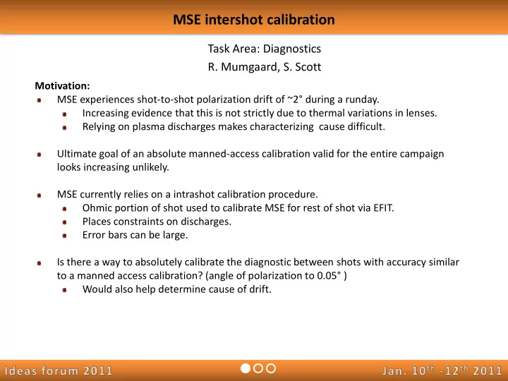 mse intershot calibration