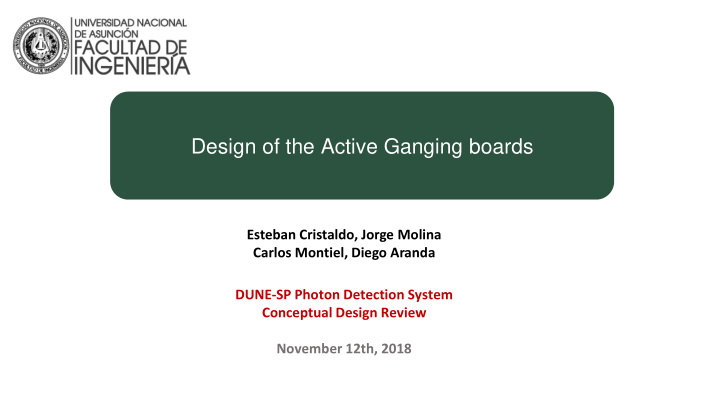 design of the active ganging boards