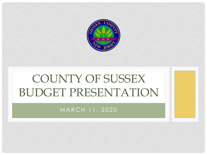 budget presentation