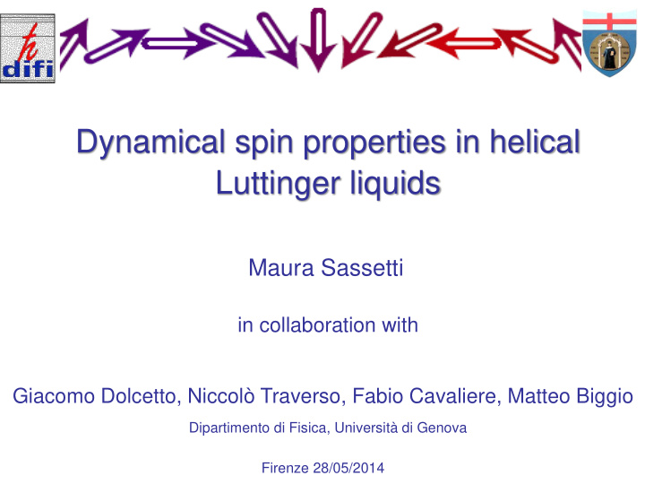 dynamical spin properties in helical