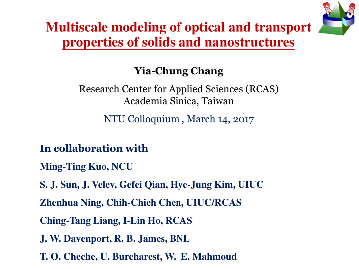 multiscale modeling of optical and transport properties