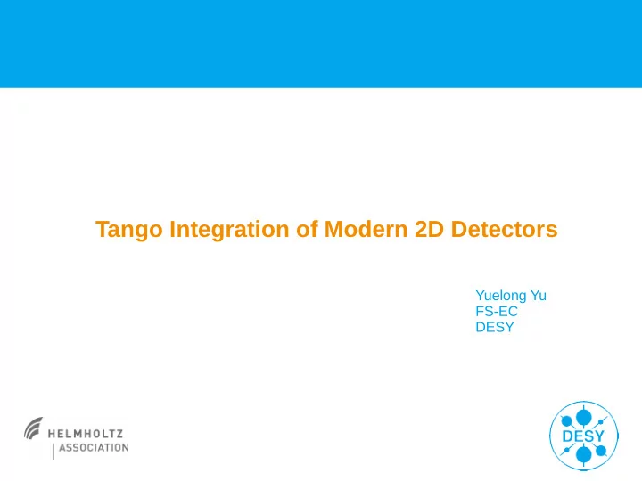 tango integration of modern 2d detectors