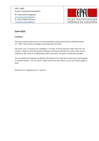 1. Which are the two principal kinds of plants, the way of modeling them and of controlling them?