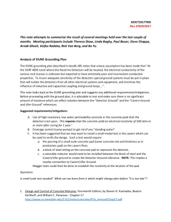 This note attempts to summarize the result of several meetings held over the last couple of