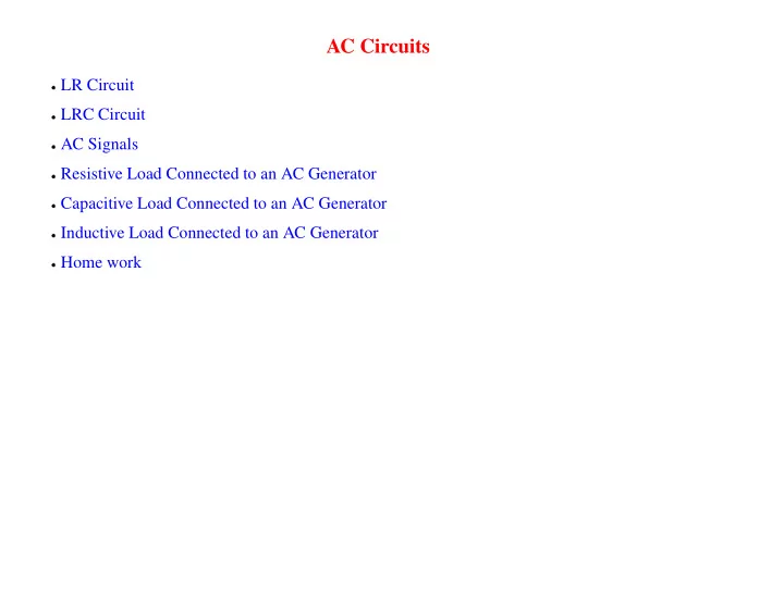 ac circuits