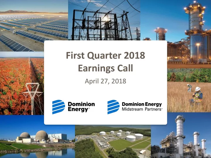 first quarter 2018 earnings call