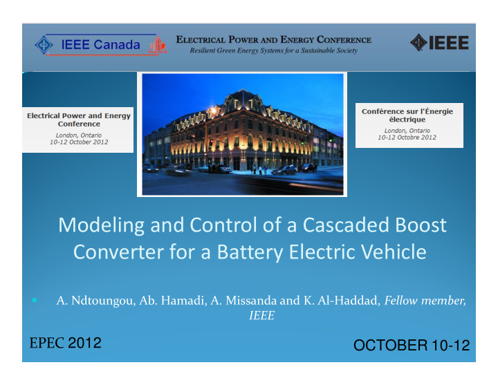 modeling and control of a cascaded boost converter for a