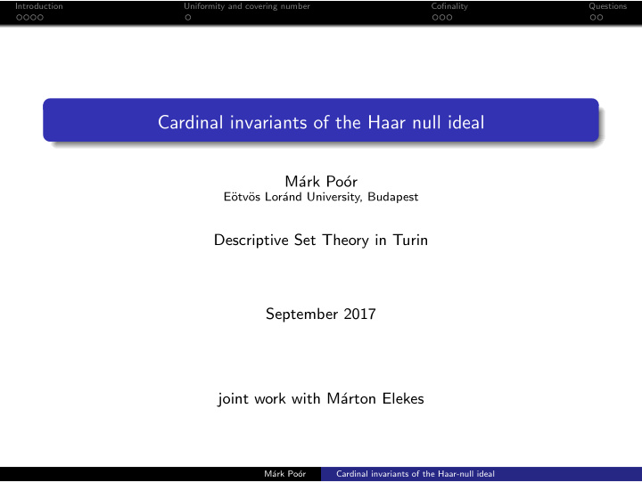 cardinal invariants of the haar null ideal