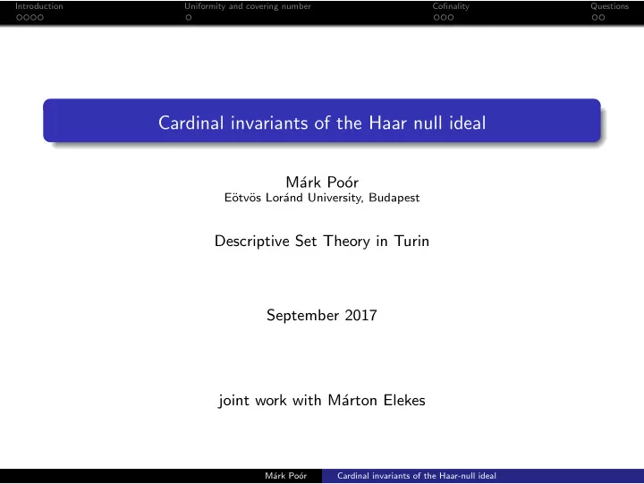 cardinal invariants of the haar null ideal