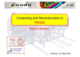 Computing and Reconstruction in  PANDA  Stefano Spataro  ISTITUTO  NAZIONALE    DI  FISICA