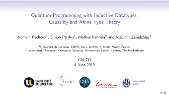 Quantum Programming with Inductive Datatypes:  Causality and Affine Type Theory Romain Pchoux 1 ,