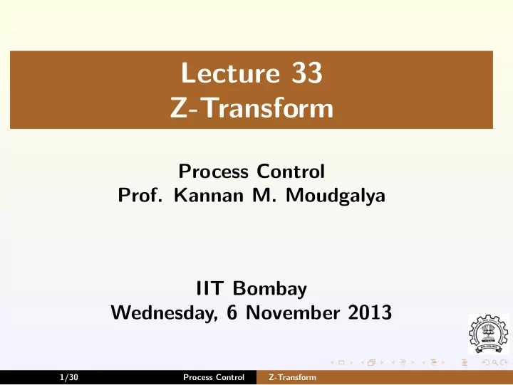 lecture 33 z transform