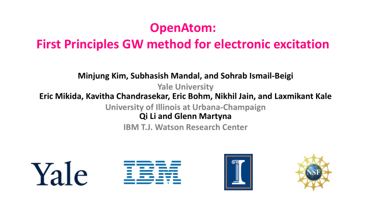 openatom first principles gw method for electronic