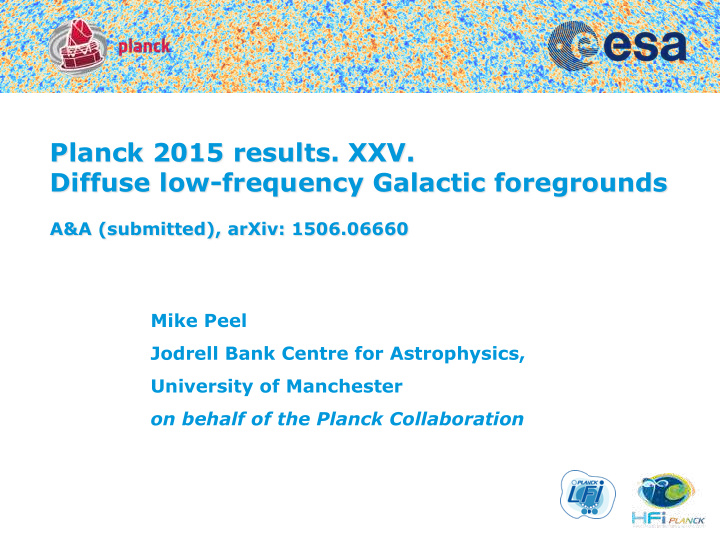 planck 2015 results xxv diffuse low frequency galactic