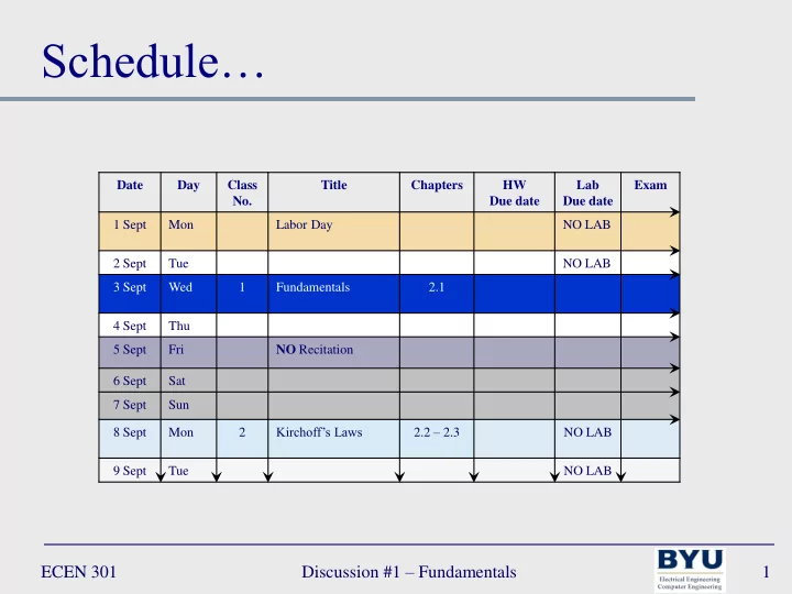 schedule