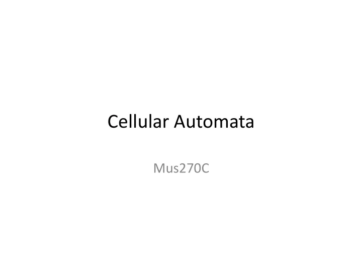 cellular automata