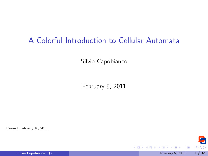 a colorful introduction to cellular automata
