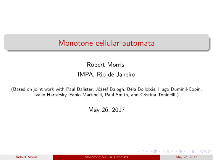 monotone cellular automata
