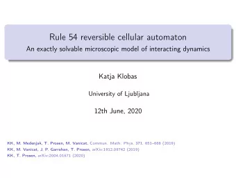 Rule 54 reversible cellular automaton  An exactly solvable microscopic model of interacting