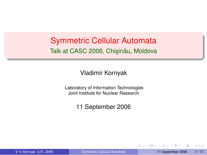 symmetric cellular automata