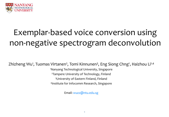 exemplar based voice conversion using non negative