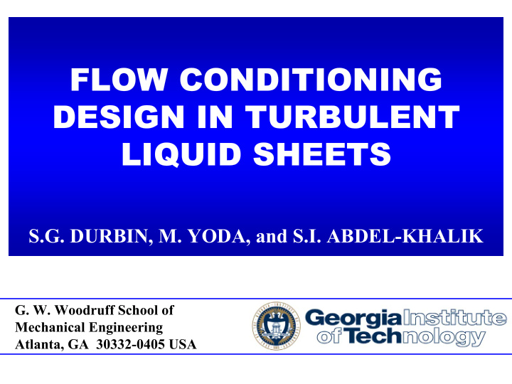 flow conditioning flow conditioning design in turbulent