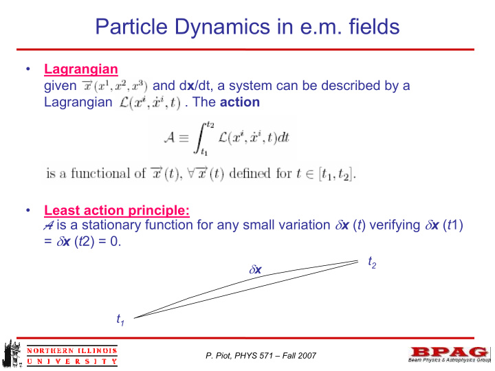 particle dynamics in e m fields