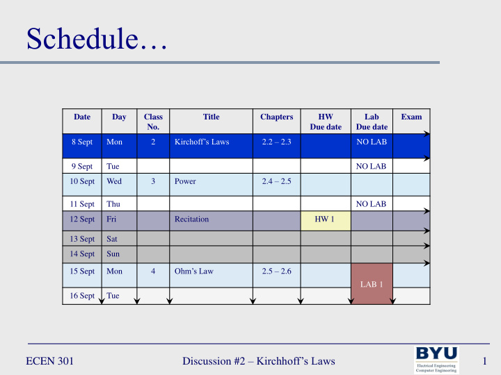 schedule