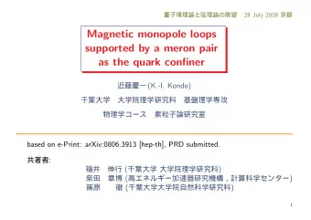 Magnetic monopole loops  supported by a meron pair  as the quark confiner  (K.-I.
