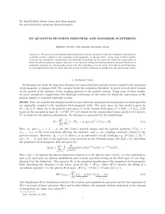 To J  urg Fr  ohlich whose vision and ideas shaped  the non-relativistic quantum