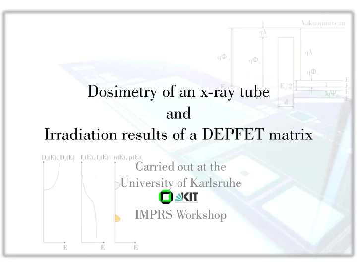 dosimetry of an x ray tube