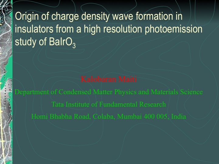 origin of charge density wave formation in insulators