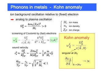 Phonons in metals  -  Kohn  in metals  -  Kohn anomaly  anomaly  Phonons  ion background