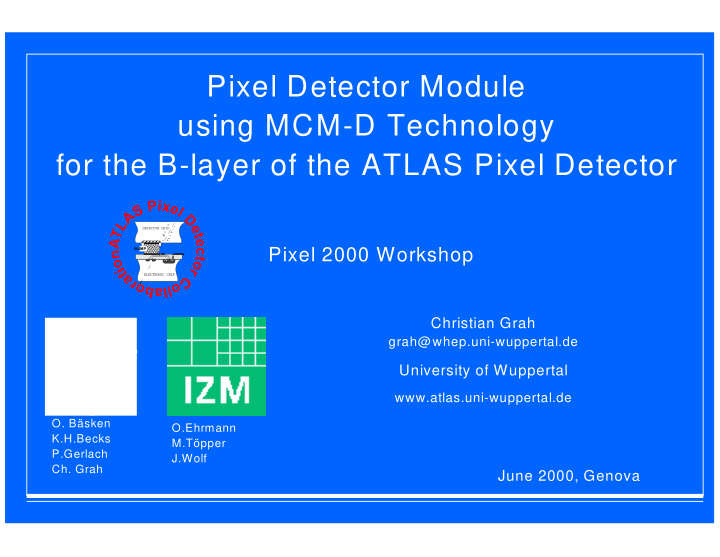 pixel detector module using mcm d technology for the b