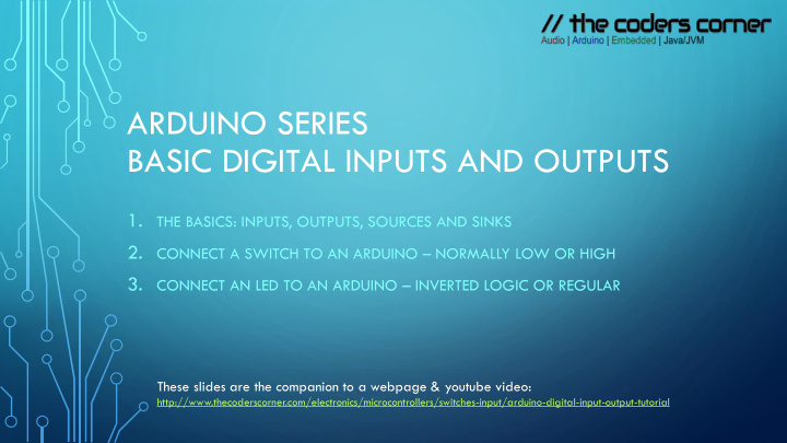 arduino series basic digital inputs and outputs