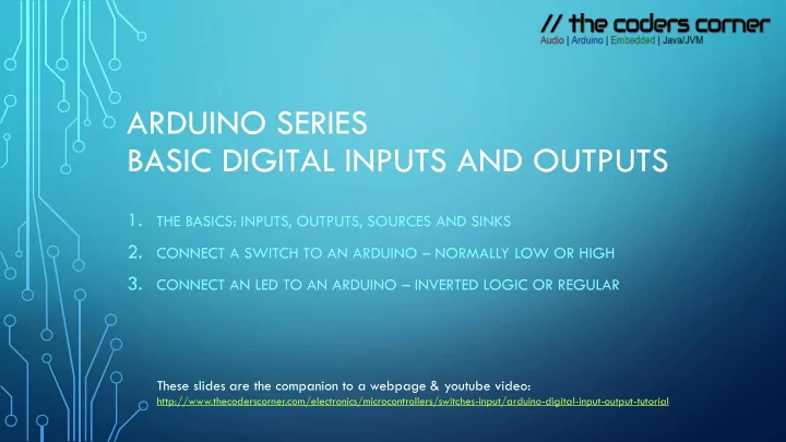 arduino series basic digital inputs and outputs