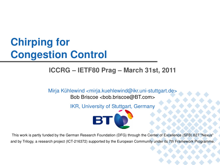 chirping for congestion control