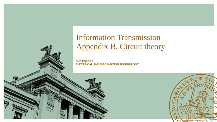 information transmission appendix b circuit theory