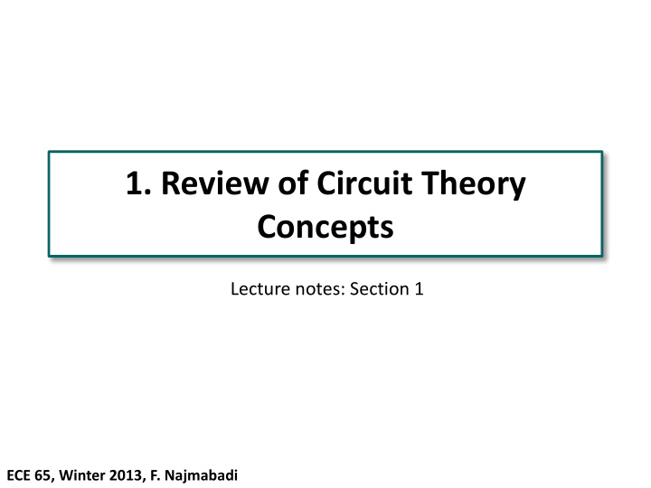 1 review of circuit theory concepts